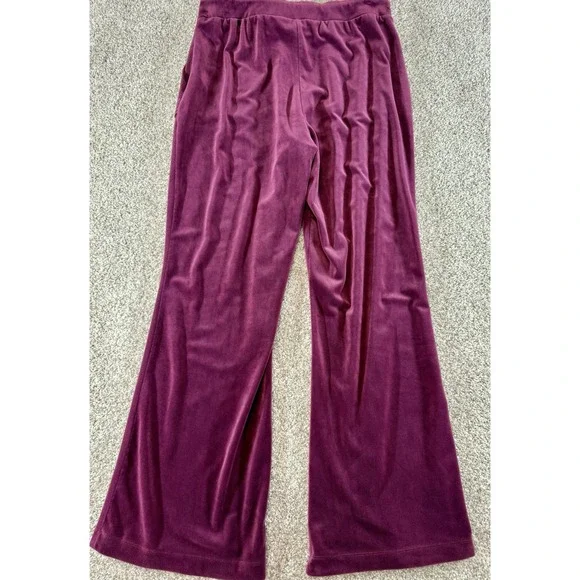 Cable & Gauge Studio Soft Velour Lounge Womens Plum Purple Jogger Pants Large L - Picture 7 of 7